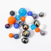 Box of Space Mission 59 various marbles in red orange blue white multi colours from Billes & Co